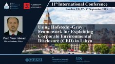 Using Hofstede -Gray Framework for Explaining Corporate Environmental Disclosure (CED) in Libya