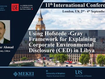 Using Hofstede -Gray Framework for Explaining Corporate Environmental Disclosure (CED) in Libya